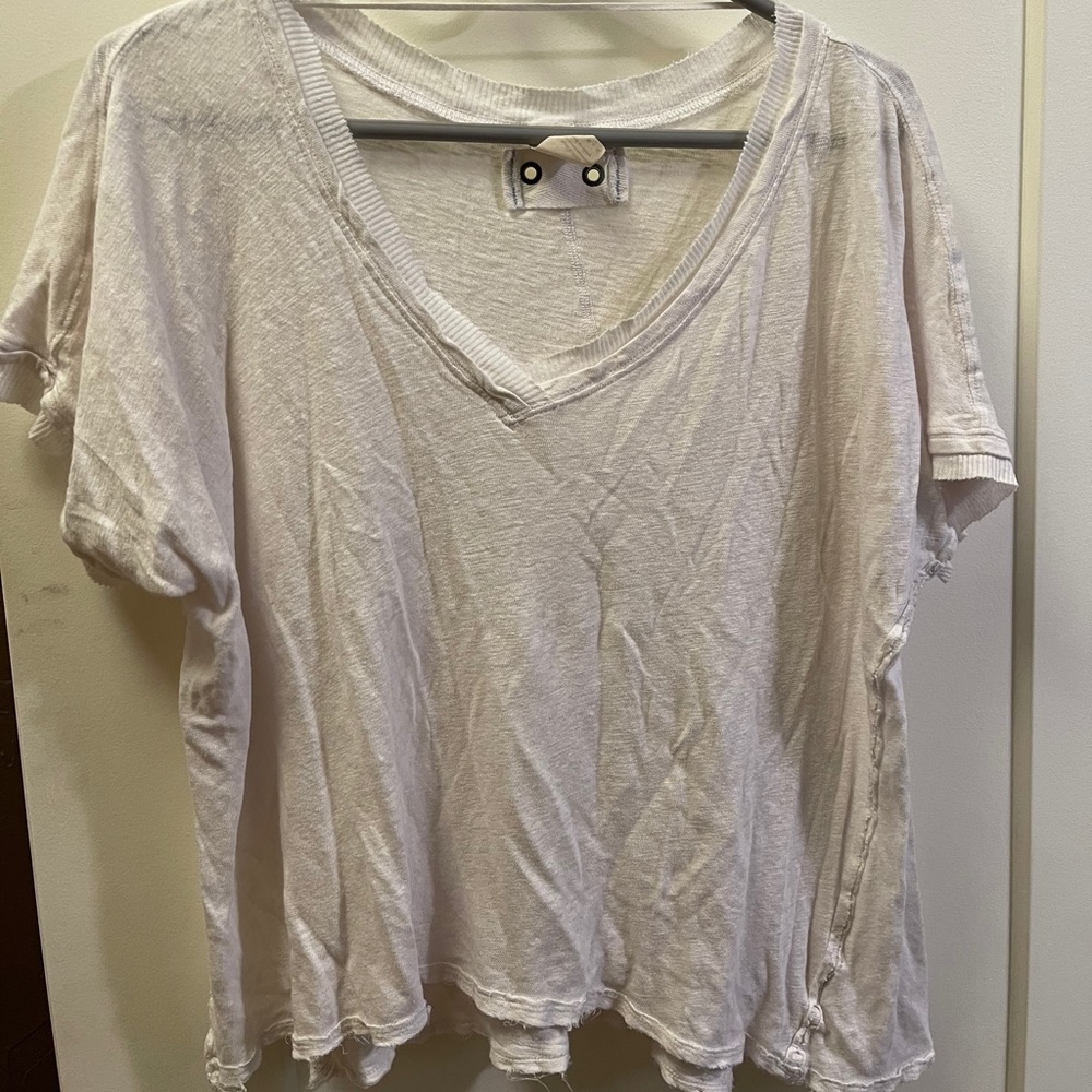 Free people white short sleeve